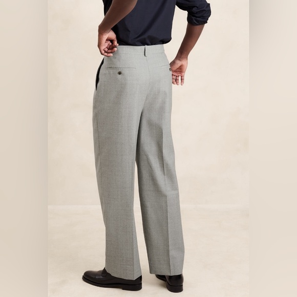BANANA REPUBLIC SIGNATURE ITALIAN RUSTICO WIDE-LEG SUIT PANT - Picture 3 of 13